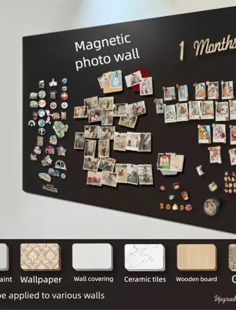 A Multi-functional Vinyl Magnetic Wall Sticker-black-no Need to Punch Creative Magnetic Picture Frame, Magnetic Photo Wall, Magnetic Refrigerator Sticker, Message Board, Suitable for Living Room, Room, Office, Store, Flexible, Software