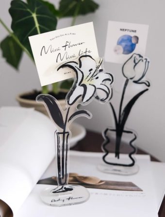 4pcsu002FSet Flower Romantic Message Board, Acrylic Office Desktop Decor
