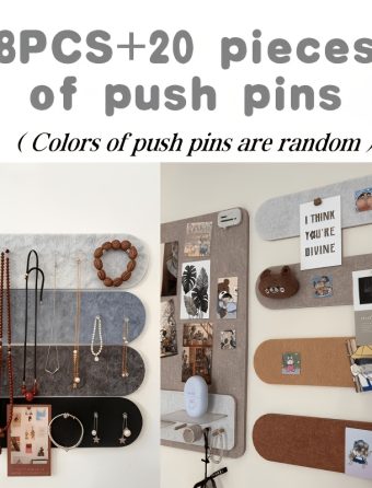 8 Pack Large Size Bulletin Board Strips, Self-Adhesive Felt Pin Board Bars with 20 Push Pins, Felt Bulletin Board for Office, School & Home Wall Decor, Ideal for Organizing Memos, Photos and Displaying Items. Decorative Felt Notice Board