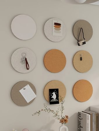 9pcs of Felt Board Wall Stickers for Bedroom Decoration, Circular Decorative Stickers Suitable for Office, Photos, Schedules, And Valentine'S Day Decor