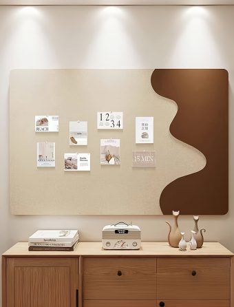 1pc Bohemian Felt Bulletin Board Suitable for Home Decor with Self-Adhesive Backing & Push Pin Display - Felt Board for Photos, Messages, Keys, Hats - Rectangular Wallu002FTable Organizer for Christmas, Birthdays, Valentines, Desktop Decoration